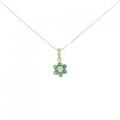 585YG/K18YG フラワー エメラルド ネックレス