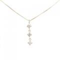K10PG スリーストーン ダイヤモンド ネックレス 0.15CT