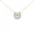 K18 スリーカラー 2WAY ホースシュー ダイヤモンド ネックレス 0.38CT