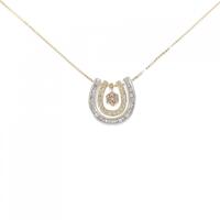 K18 スリーカラー 2WAY ホースシュー ダイヤモンド ネックレス 0.38CT