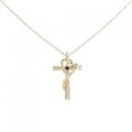 K18PG クロス ダイヤモンド ネックレス 0.05CT