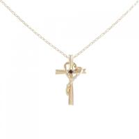 K18PG クロス ダイヤモンド ネックレス 0.05CT