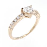 K18PG ハート ダイヤモンド リング 0.30CT
