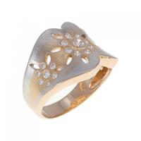 K18PG/K18WG フラワー ダイヤモンド リング 0.43CT