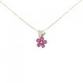 K18PG/K18YG フラワー ルビー ネックレス 0.97CT