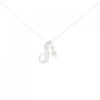 K18WG イニシャルA ダイヤモンド ネックレス 0.14CT