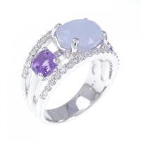 K18WG カラーストーン リング