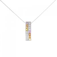 K18WG サファイヤ ネックレス 0.80CT 拡散処理未検査