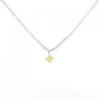 K18WG ダイヤモンド ネックレス 0.272CT FIY VVS2 クッションカット