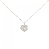 K18WG ハート ダイヤモンド ネックレス 0.05CT