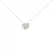 K18WG ハート ダイヤモンド ネックレス 0.30CT