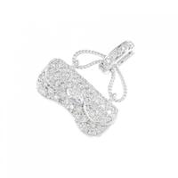 K18WG バッグ ダイヤモンド ペンダント 0.40CT