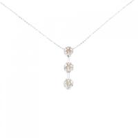 K18WG フラワー ダイヤモンド ネックレス 0.50CT