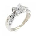 K18WG フラワー ダイヤモンド リング 0.50CT