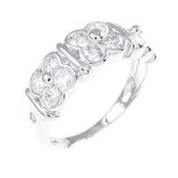 K18WG フラワー ダイヤモンド リング 0.95CT