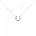 K18WG ホースシュー ダイヤモンド ネックレス 0.20CT