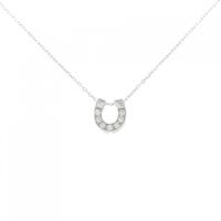 K18WG ホースシュー ダイヤモンド ネックレス 0.20CT