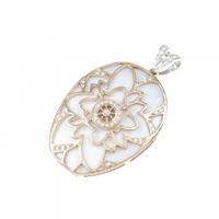 K18WG/K18PG フラワー カラーストーン ペンダント