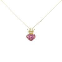 K18YG クラウン×ハート ルビー ネックレス 0.60CT