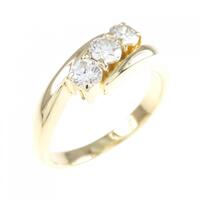K18YG スリーストーン ダイヤモンド リング 0.416CT