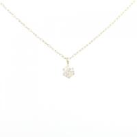 K18YG ソリティア ダイヤモンド ネックレス 0.10CT