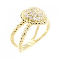 K18YG ハート ダイヤモンド リング 0.30CT