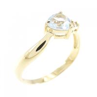 K18YG ハート ブルートパーズ リング