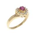 K18YG ハート ルビー リング 0.17CT