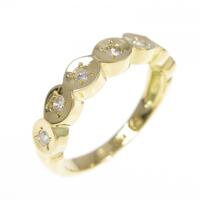 K18YG ハーフエタニティ ダイヤモンド リング 0.11CT