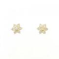 K18YG フラワー ダイヤモンド ピアス 1.00CT
