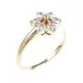 K18YG フラワー ダイヤモンド リング 0.32CT