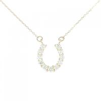 K18YG ホースシュー ダイヤモンド ネックレス 0.30CT