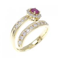 K18YG ルビー リング 0.32CT