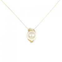 K18YG 白蝶パール ネックレス 9.8mm