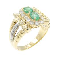 K18YG/PT エメラルド リング 0.47CT