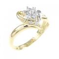 K18YG/PT ダイヤモンド リング 0.15CT