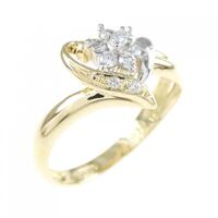 K18YG/PT ダイヤモンド リング 0.15CT