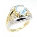 K18YG/PT ブルートパーズ リング 1.77CT