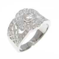 PT フラワー ダイヤモンド リング 0.20CT