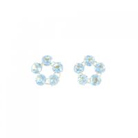 【新品】K18YG フラワー ブルートパーズ ピアス