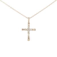 サマンサティアラ クロス ダイヤモンド ネックレス 0.04CT