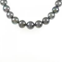 シルバークラスプ 黒蝶パール ネックレス 11?14mm