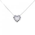 K18WG ハート ダイヤモンド ネックレス 0.10CT