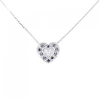 K18WG ハート ダイヤモンド ネックレス 0.10CT