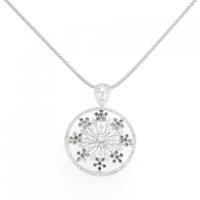 K18WG フラワー ダイヤモンド ネックレス 2.50CT