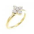 K18YG フラワー ダイヤモンド リング 0.30CT