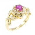 K18YG ルビー リング 0.40CT