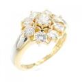K18YG/PT フラワー ダイヤモンド リング 1.00CT