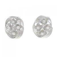 K14WG フラワー ダイヤモンド ピアス 0.26CT
