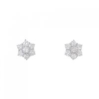 PT フラワー ダイヤモンド ピアス 1.00CT